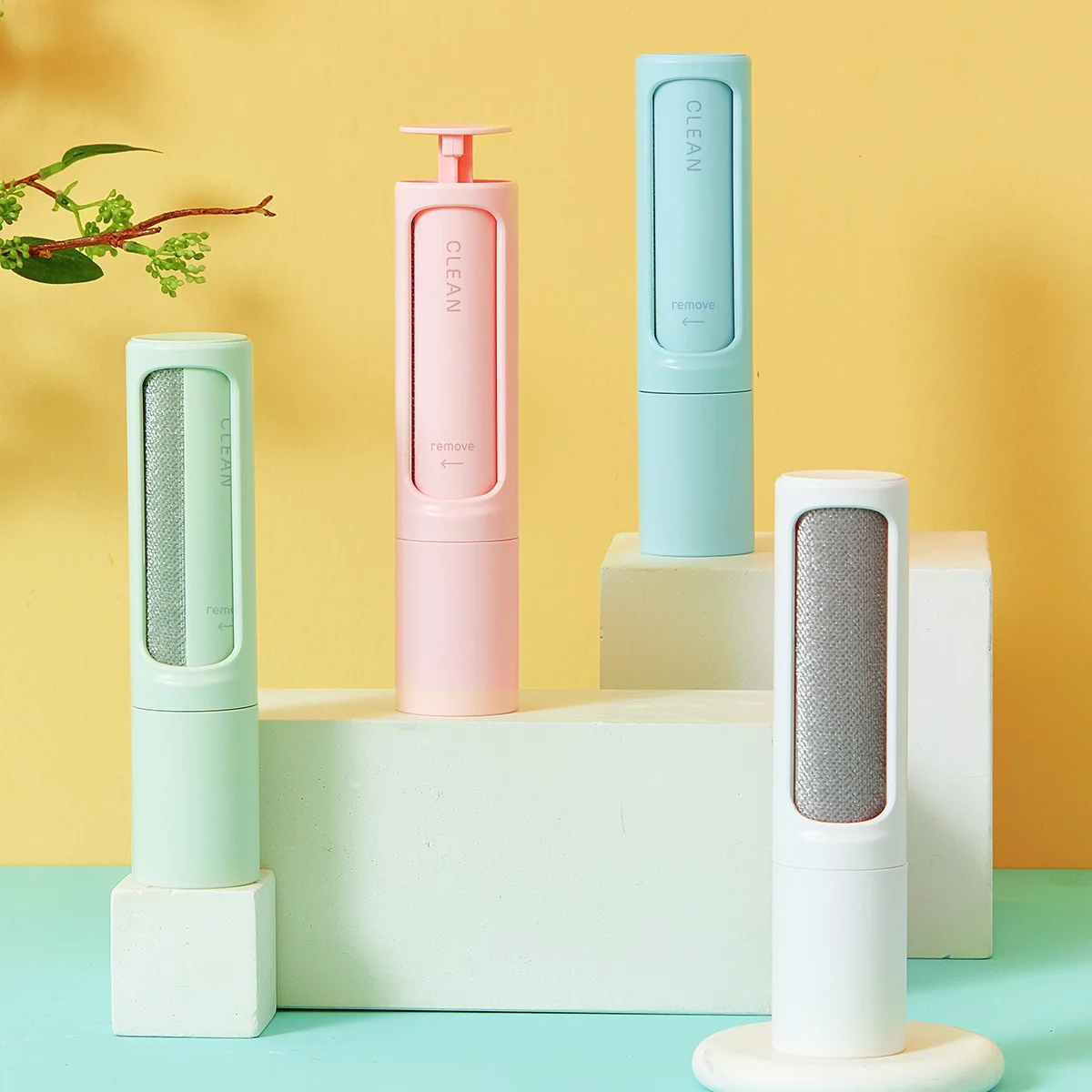 

2-1 Reusable Pet Hair Remover Brush Lint Roller Self Cleaning Cat Dog Fur Hair Dust Removal Brush for Clothes Portable Effective