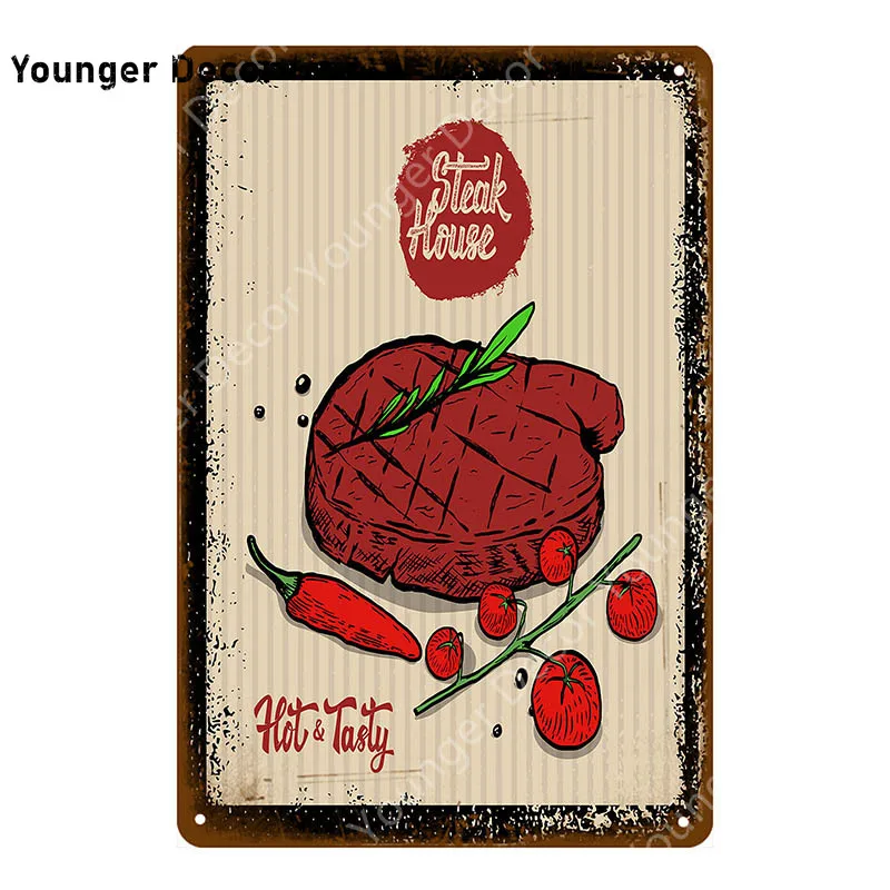 Техас барбекю Металлические знаки Семья день гриль вечерние плакат стейк дом
