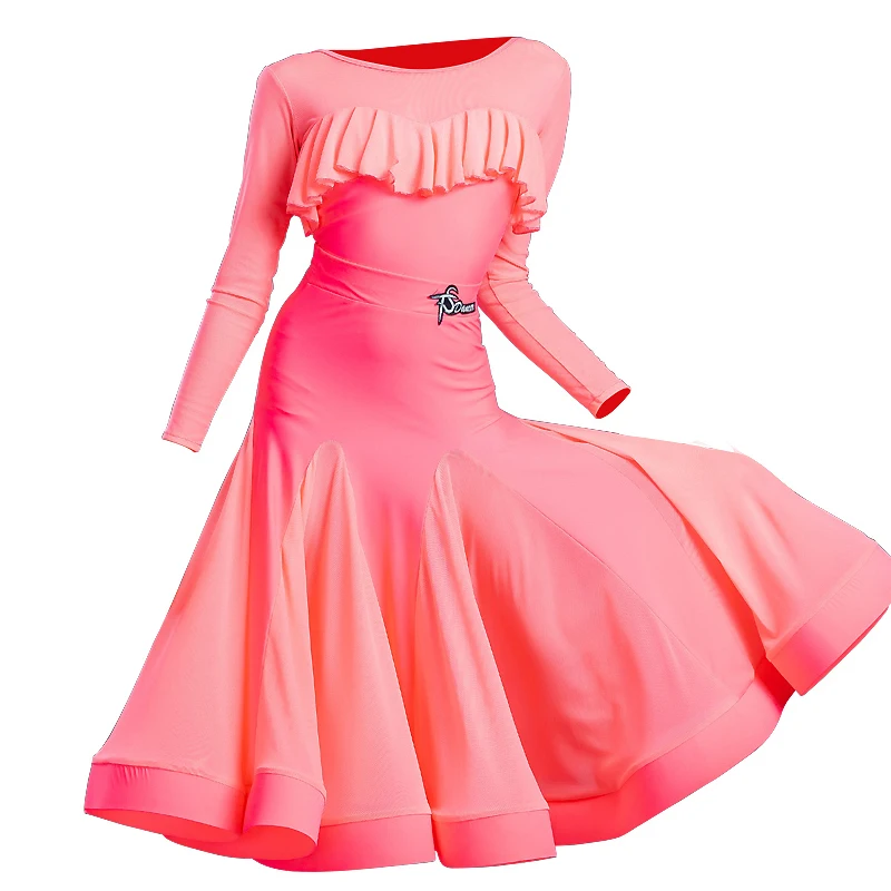 

2020 New Children'S Latin Dance Costumes Modern Dance Practice Clothes Split Ruffled Skirts Ballroom Latin Dance Clothes Wear