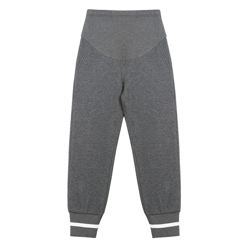 

823# Autumn Sports Casual Cotton Maternity Pants Korean Fashion Elastic Waist Belly Pants Clothes for Pregnant Women Pregnancy