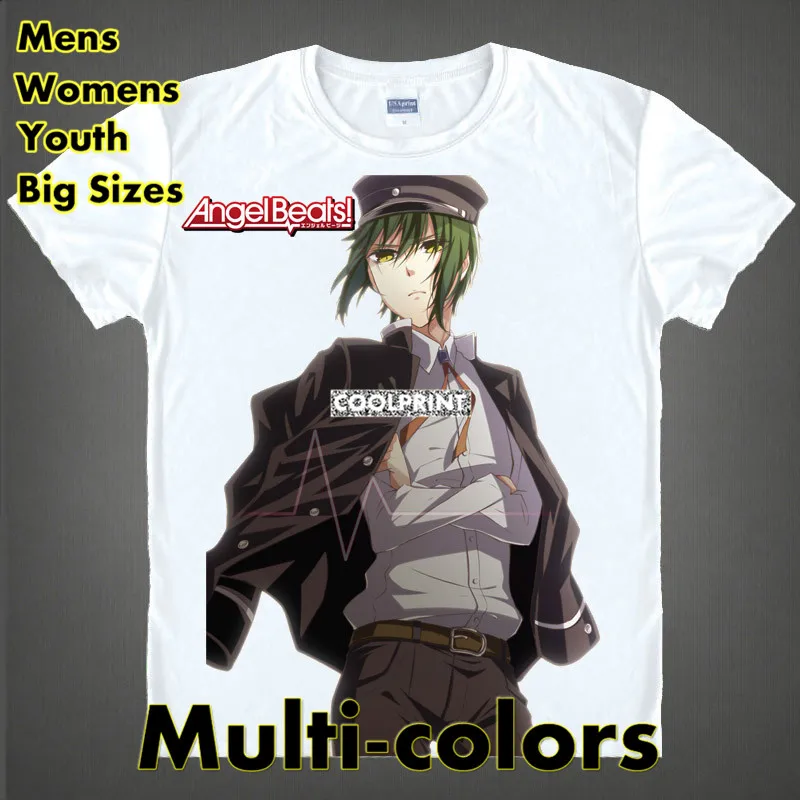 

Женская футболка с рисунком Angel beats, разноцветная футболка оверсайз, с принтом
