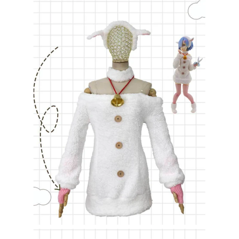 Купи Anime Re Life in a different world from zero Rem Cosplay Costume Sheep Version Costume Women Suit за 1,978 рублей в магазине AliExpress