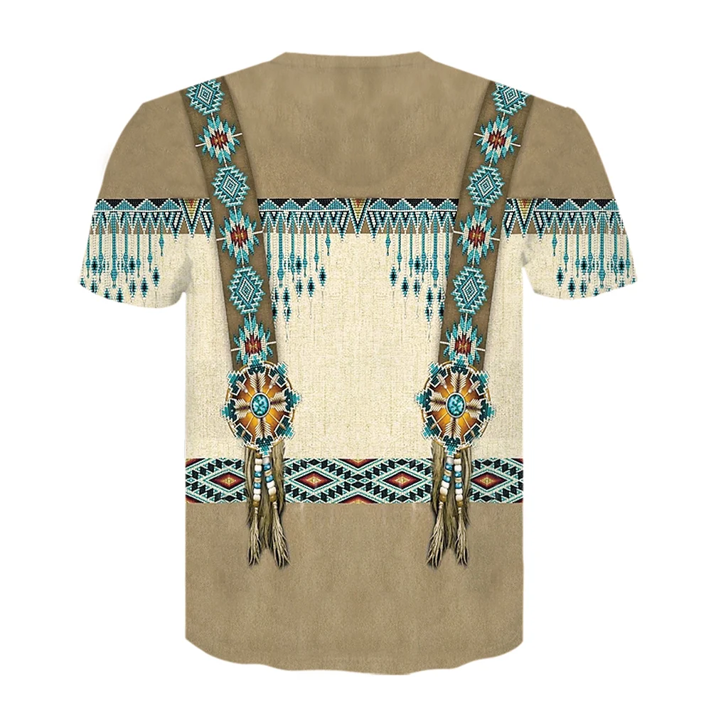 

2020 summer Fashion Men t shirt 3D Printed Beautiful Native Indian T shirts Unisex Harajuku Short sleeve shirt Casual tops