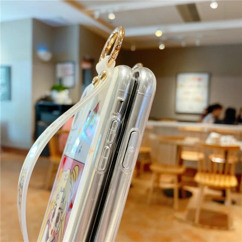 

Cute Cartoon Sailor Moon IPhone11ProMax/12Mini/XR/XS/X/8/7 Anti-drop Silicone Couple Phone Case Blu-ray Wristband Wholesale