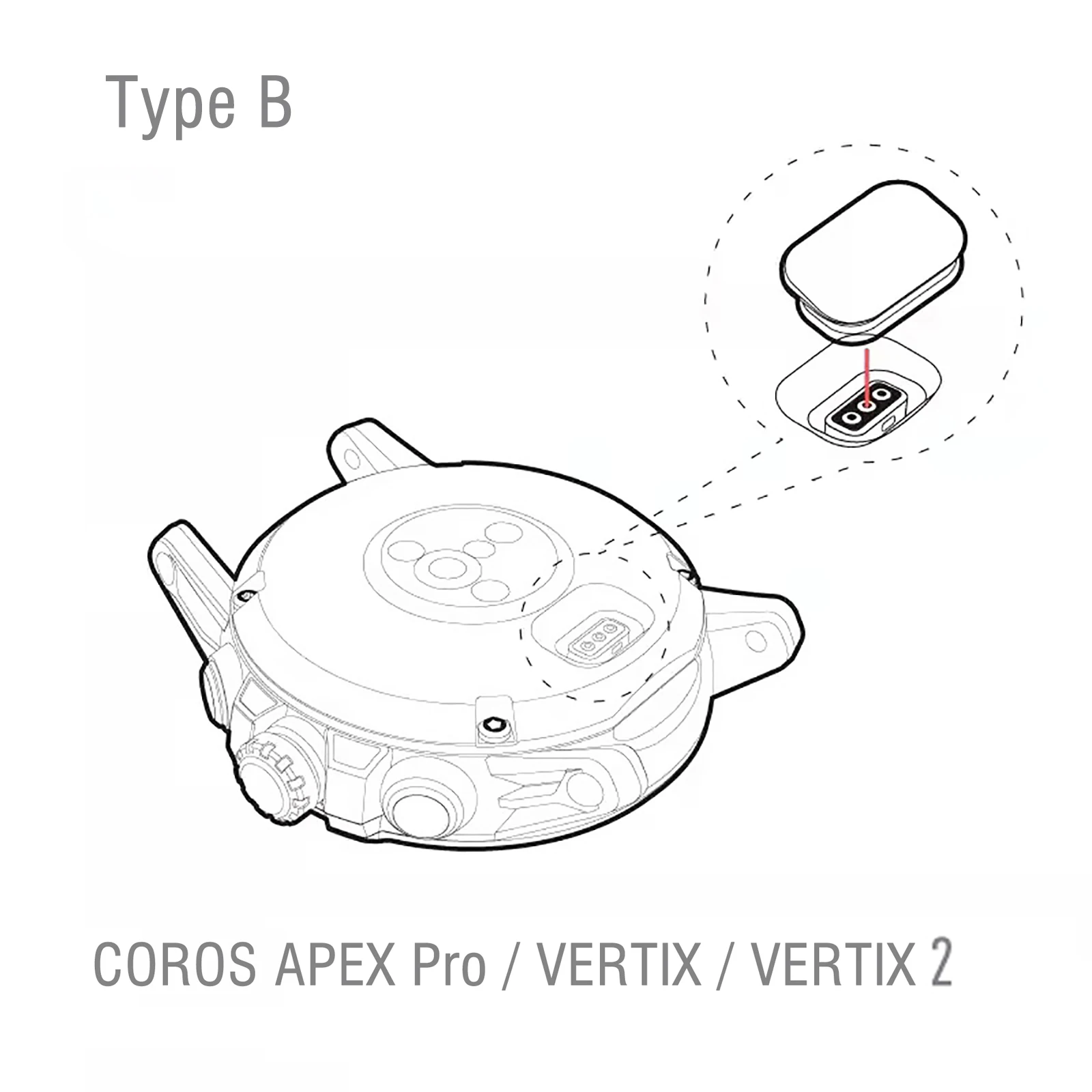 Заглушка от пыли для зарядного устройства Coros VERTIX 2 APEX Pro силиконовая крышка Pace 42