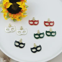 10pcs alloy enamel charms party mask masquerade mardi gras 2025mm pendant crafts making findings handmade jewelry