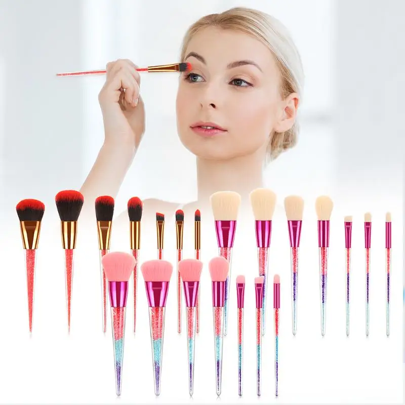 7 шт./компл. с украшением в виде кристаллов кистей для макияжа Алмазный тени век