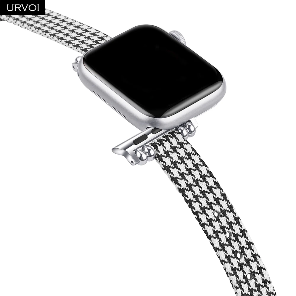Тканевый ремешок URVOI для Apple Watch series 6 SE 5 4 321 браслет из ткани iwatch тонкий на запястье