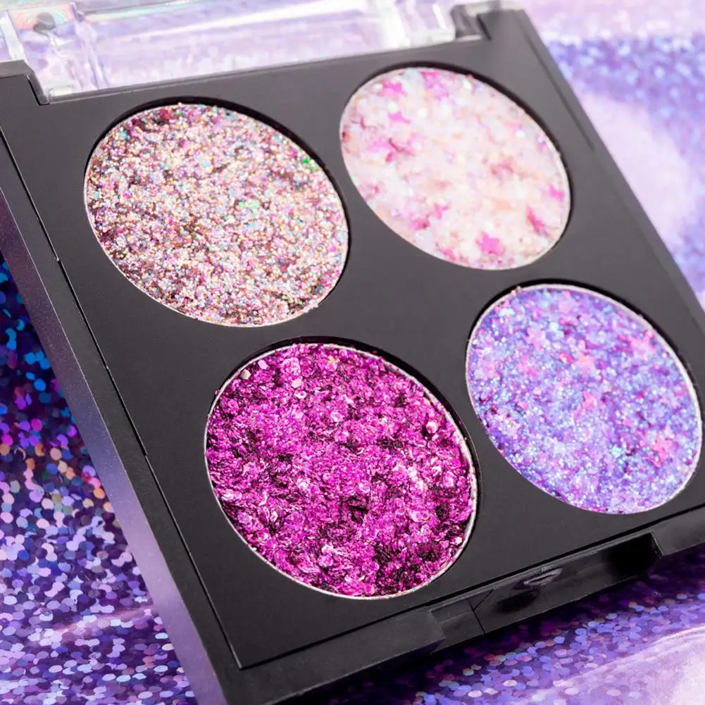 

HANDAIYAN Glitter Star Sequins Pearlescent Eyeshadow Palette Long Lasting Makeup