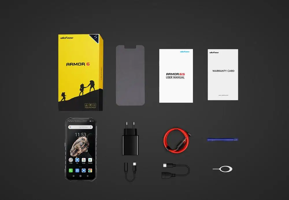 Ulefone Armor 6S IP68 Водонепроницаемый 4G мобильный телефон 6," 6 ГБ 128 ГБ Helio P70 Android 9,0 16MP 5000 мА-ч, беспроводное зарядное устройство смартфон