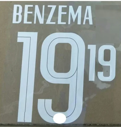 

2021 #19 Benzema Nameset Printing Heat Transfer Iron ON Soccer Badge