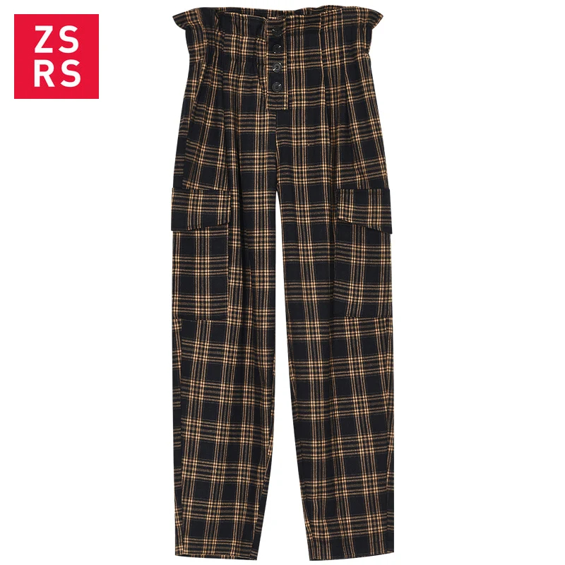 Zsrs японские Харадзюку повседневные штаны женские 2019 модные на шнуровке с высокой