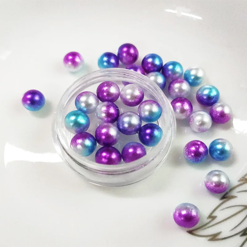 30 шт./пакет цветные жемчужные бусины для наполнения ювелирных изделий Нейл арт