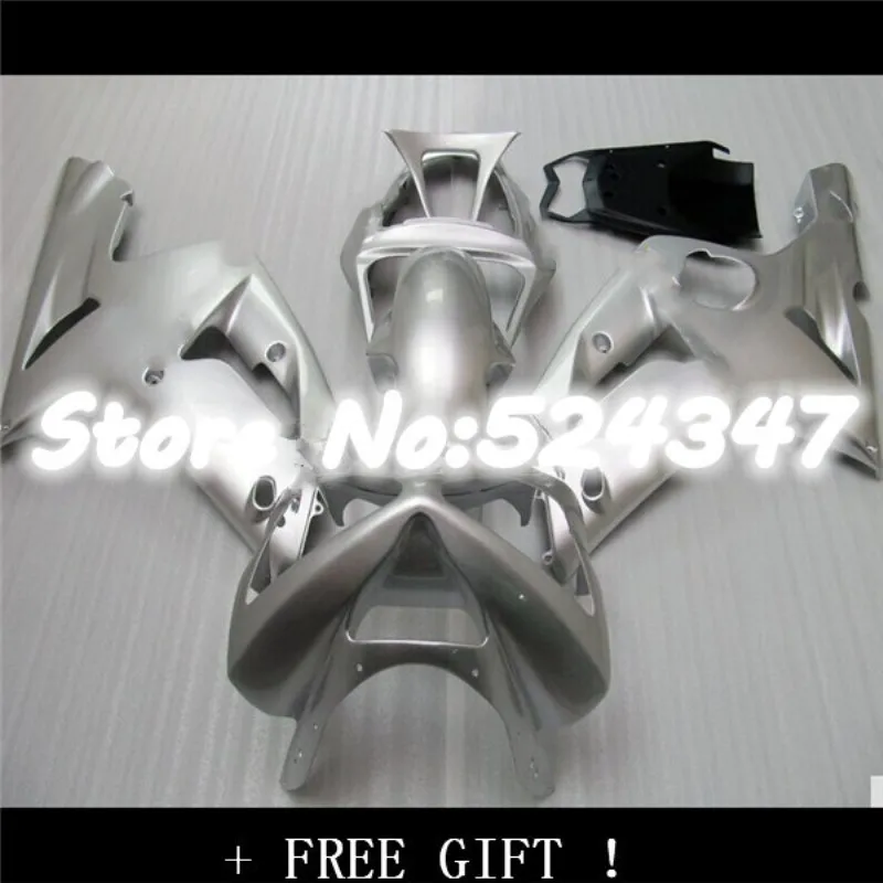 Серебряный комплект обтекателей для KAWASAKI NINJA ZX 6R 636 03 04 ZX6R 2003 2004