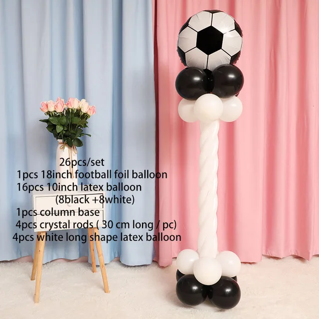 26pcs/lot 18inch Football Balloon Black White Latex Balloons Column Base Sticks Baby Shower Birthday Party Decoration Supplies - Цвет: Оливковый