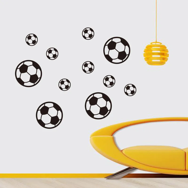 Виниловая настенная наклейка с именем футбольного мяча FC детская комната для