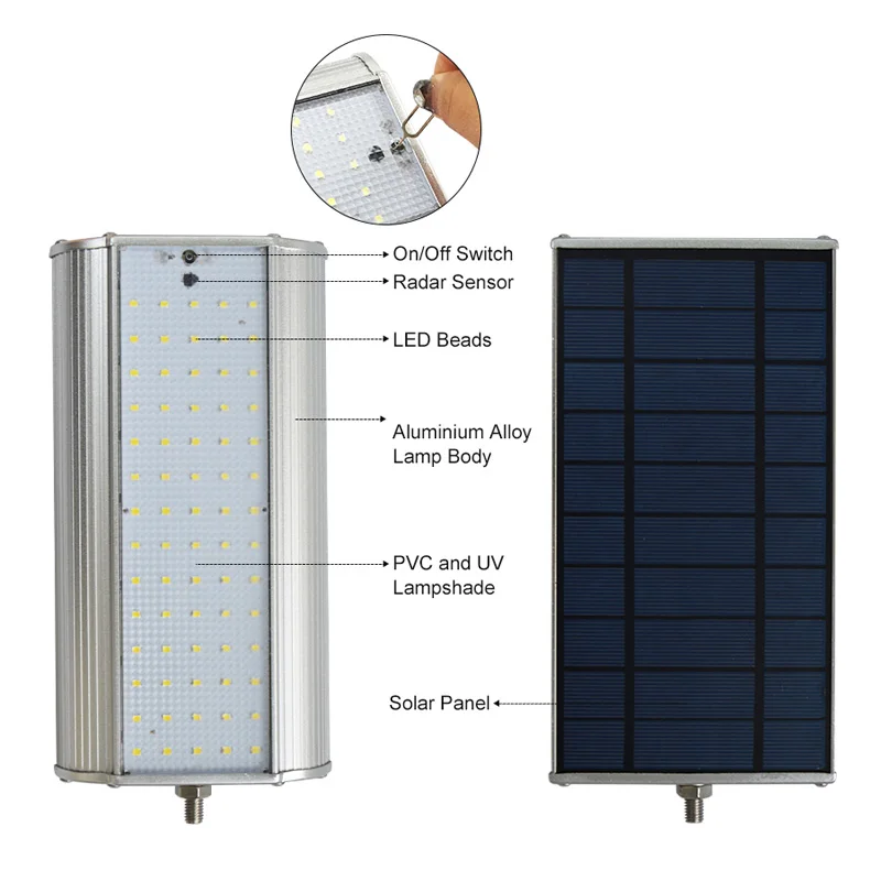 70 светодиодные солнечные лампы 1100LM супер яркий открытый свет Solor IP65