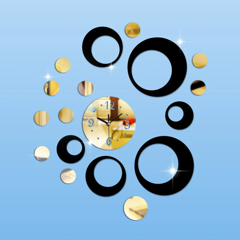 3D большие зеркальные настенные часы стикер DIY креативный домашний Декор
