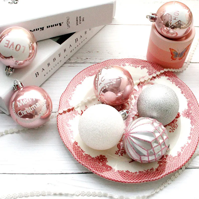 

20Pcs/box 6cm Christmas Tree Toys Ball Decorations Set Silver Red Hanging Christmas Balls Ornaments 2020 Xmas Eve Pendants Decor