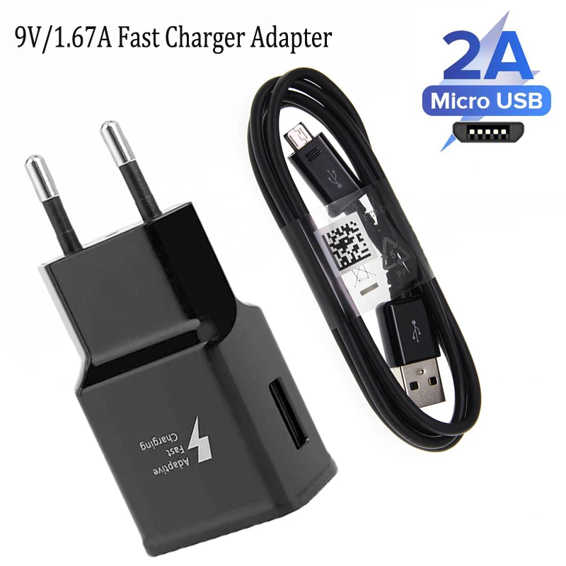 9В/1.67A быстрое зарядное устройство адаптер ЕС Разъем Micro USB кабель для Samsung A10 A3 A5 A7