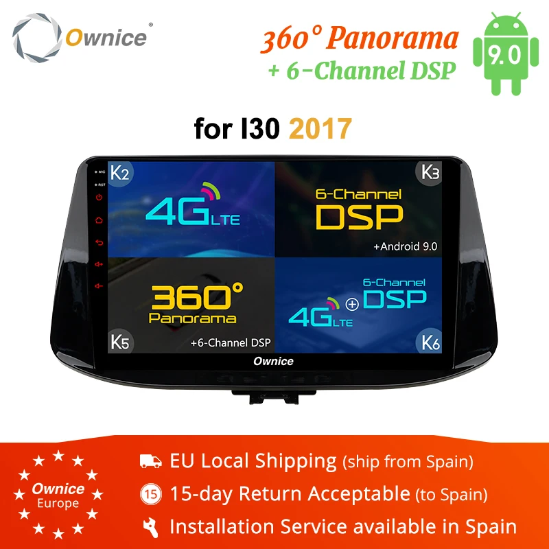Ownice K1 K2 K3 K5 K6 DSP 360 panorama Android 9,0 Octa 8 ядерный для hyundai i30 автомобильный dvd-плеер Navi gps радио 4G LTE