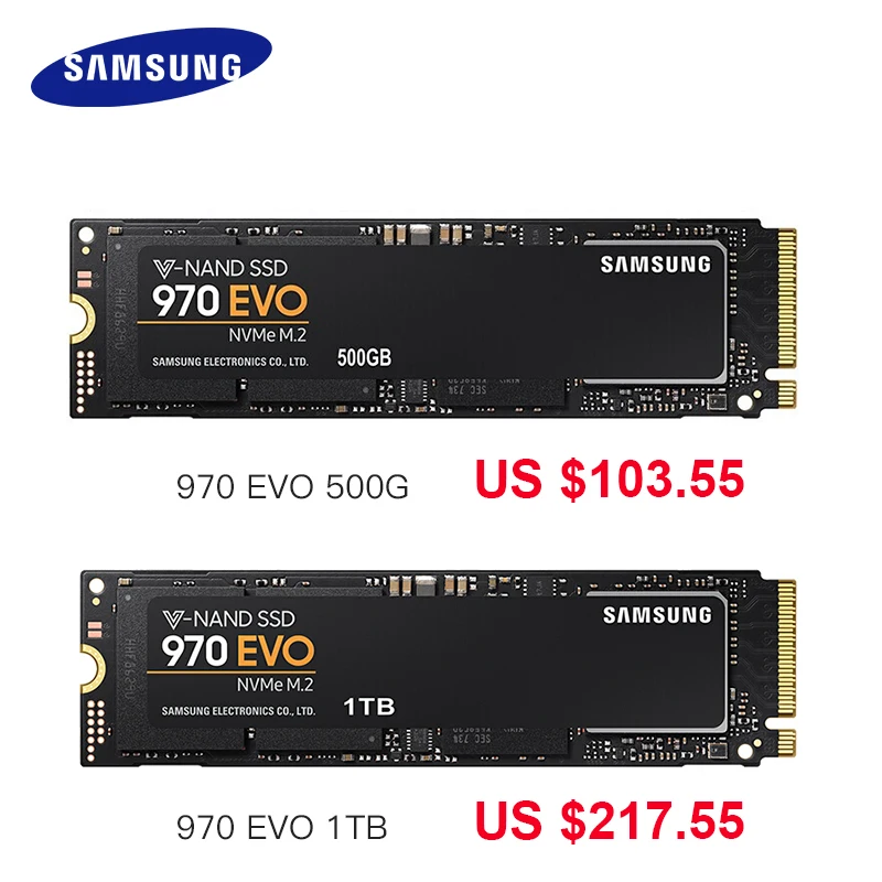 Samsung 970 EVO M.2 SSD 500GB 1 ТБ Nvme Внутренний твердотельный диск Внутренний твердотельный накопитель TLC PCIe 3,0x4 NVMe 1,3 ноутбук