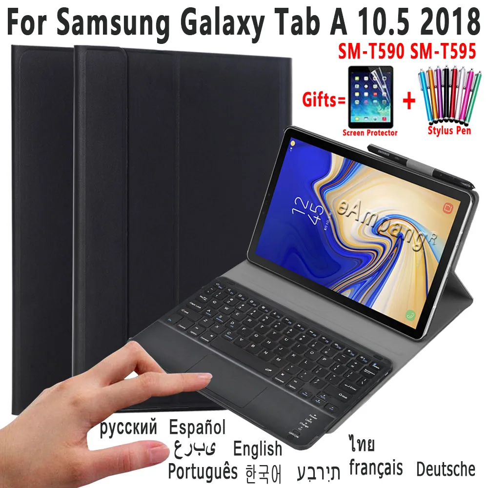 

Чехол для Samsung Galaxy Tab A 10,5, 2018 женский чехол со съемной сенсорной клавиатурой, беспроводной чехол из искусственной кожи
