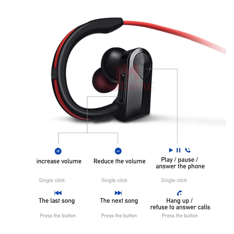 MEUYAG, новинка, K98, беспроводные Bluetooth наушники, стерео, спортивные, для бега, гарнитура с микрофоном, наушники с ушками, для iPhone, huawei