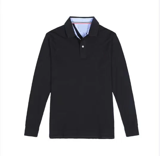 Hombre tommi polo Топ Мужская рубашка с длинным рукавом вышивкой homme Классическая мода