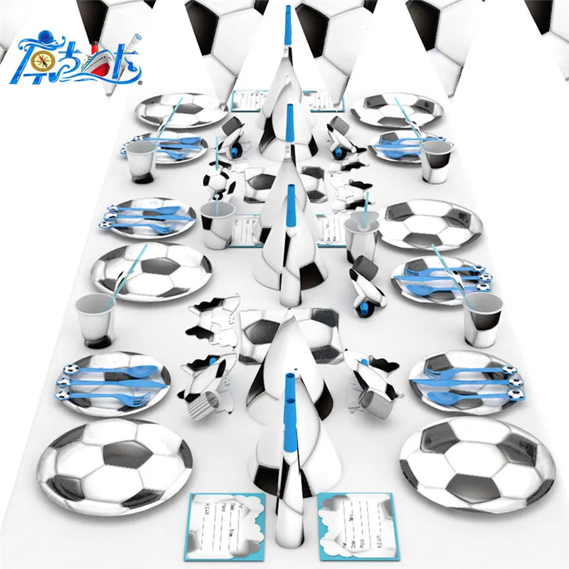Footall тема одноразовые наборы посуды для вечеринки детей декор в честь Дня