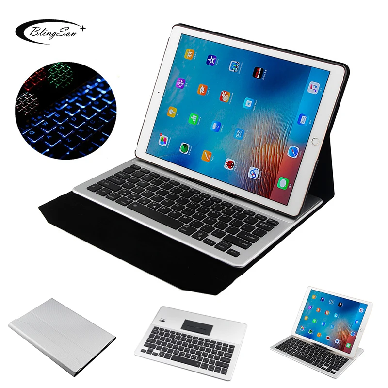 Чехол для клавиатуры iPad Pro 12 9 2017 роскошный кожаный чехол 7 цветов с Подсветкой