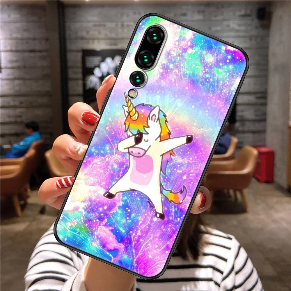 Милый мультяшный Радужный Единорог чехол для телефона Huawei P Mate P10 P20 P30 P40 10 20 Smart Z Pro