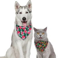 pet dog decorative accessory cotton collar bandanas puppy cats scarfs triangle bibs hawaii beach tropical fruit pattern