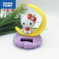 takara tomy fashion cute cartoon hello kitty car solar shaking head accessories headdress ladies car doll decorations