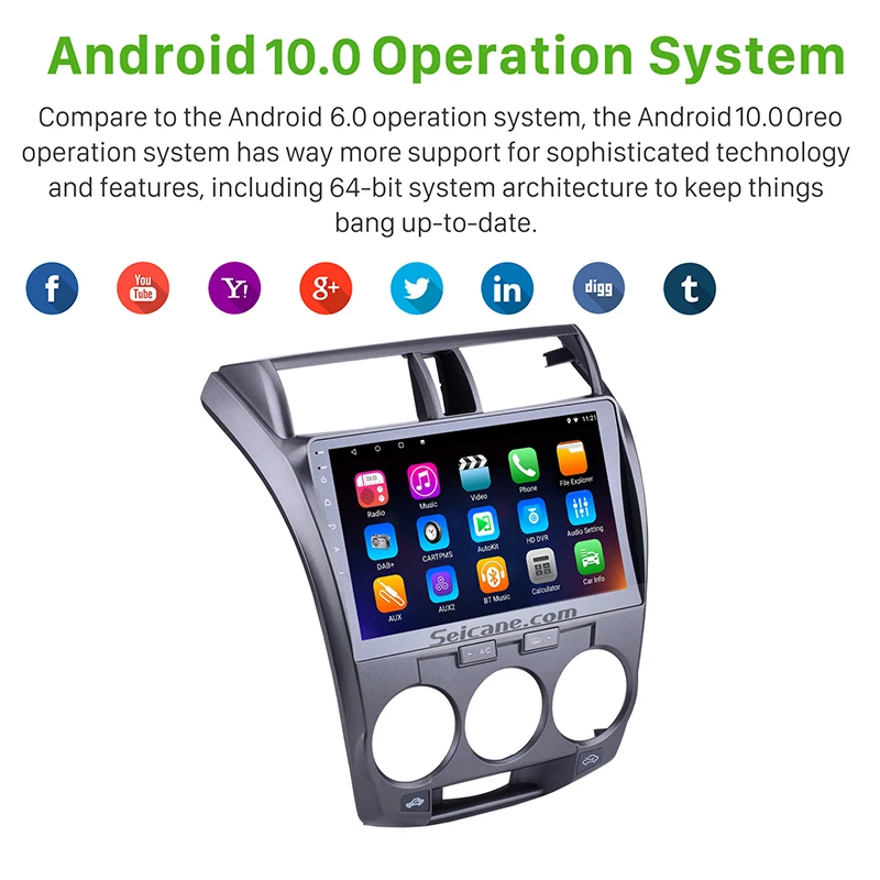 Seicane Android 10 0 1 дюймов автомобильное стерео радио GPS навигатор плеер 2.5D 4 ядра для 2011