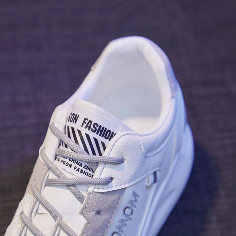 

Women Shoes Fashion Casual Shoes For Women PU Leather Women Sneakers Flats Platform 2021 Spring Comfortable Off White Shoes