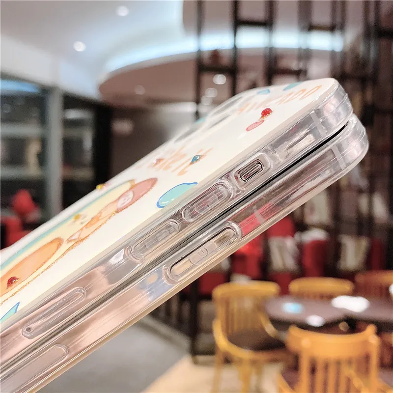 

Cartoon peach Avocado Phone Case For iPhone 12 11 Pro Max XR X XS Max 7 8 Plus SE 2020 Flash drilling Soft Silicone Back Cover