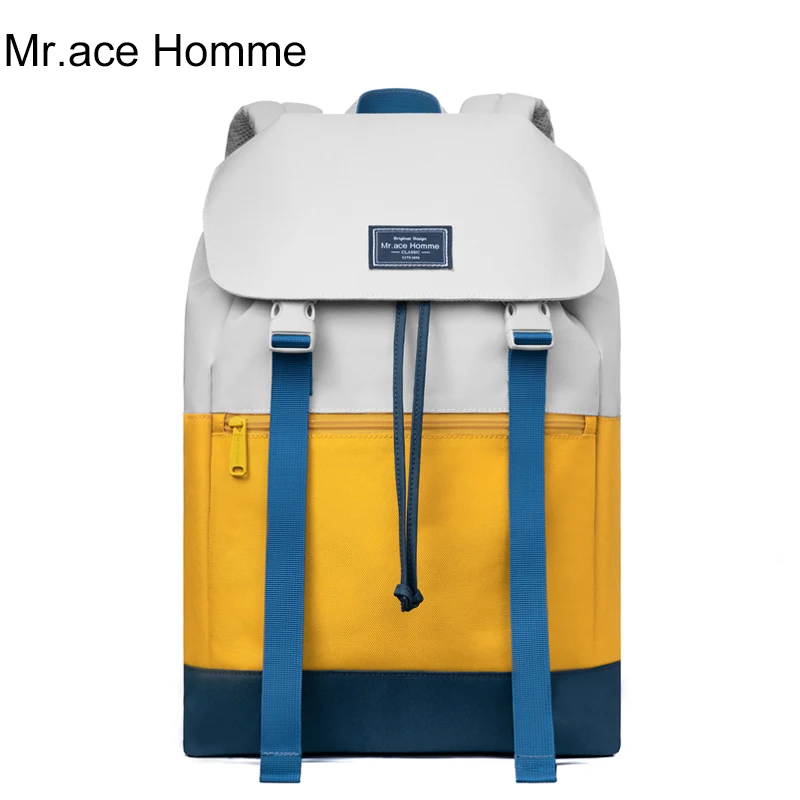 Разноцветный рюкзак для ноутбука Mr.ace Homme с крышкой Женский Школьный Мужская