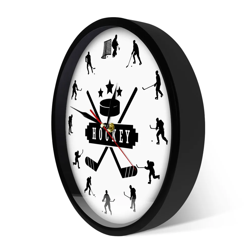 Хоккейные плееры настенные графические картины Современные часы для комнаты