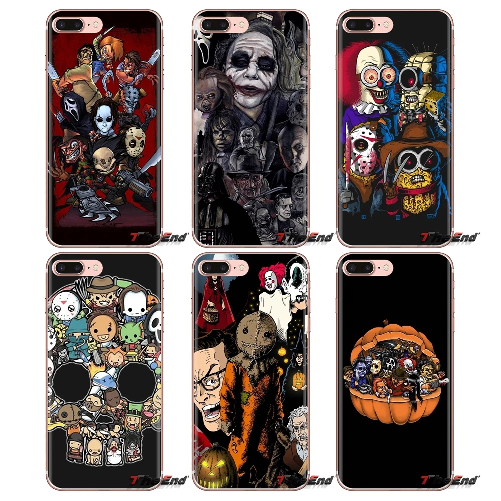 For Samsung Galaxy S3 S4 S5 Mini S6 S7 Edge S8 S9 S10 Plus Note 3 4 5 8 9 Soft Transparent Cases Covers movie Horror icons |