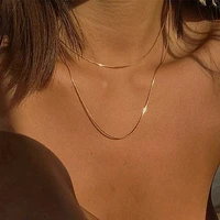 kpop women neck chain gold color choker necklaces thin chain on the neck minimalist pendant jewelry 2021 chocker collar for girl