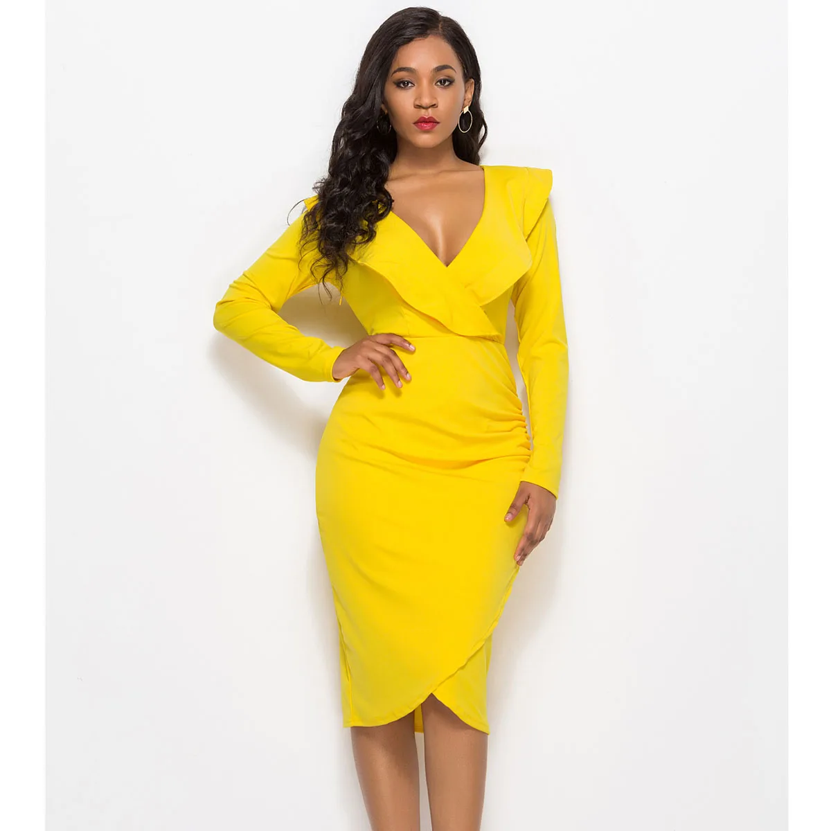 Платье с длинными рукавами для женщин 2021 в винтажном стиле облегающее летнее