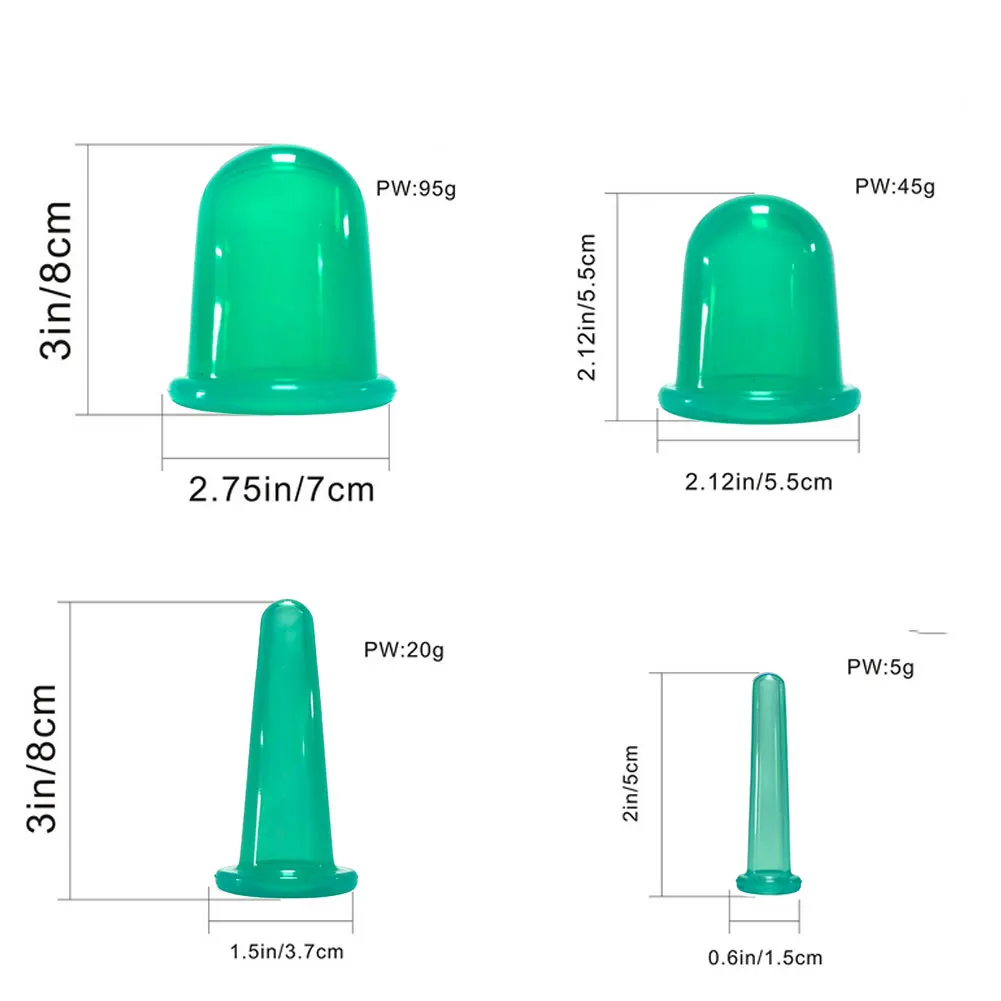 

Silicone Anti Cellulite Cup Vacuum Massage suction Body Pain Relief Massage Roller Silicone Suction Cupping Therapy Kit Pink