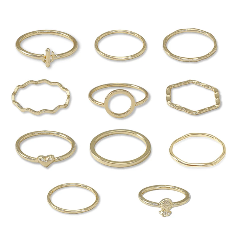 11 шт./компл. женские кольца модные кактус ананас в форме сердца геометрической