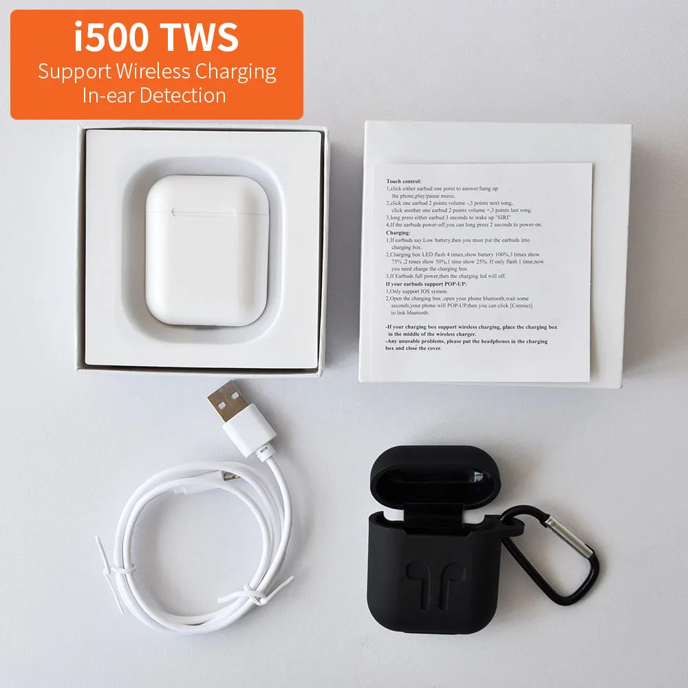 i500-B COVER Оригинальные наушники i500 TWS Air 2, беспроводная гарнитура gps, Bluetooth, i9000, спортивные наушники 5D, стерео наушники для всех мобильных устройств - Цвет: i500-B COVER