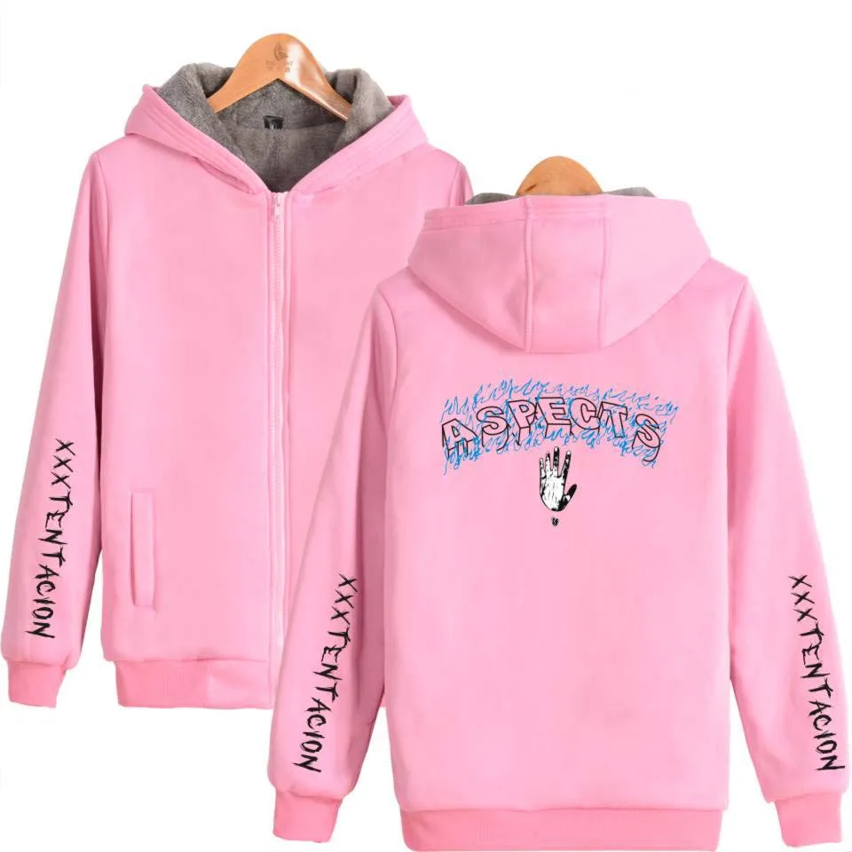 

Hip Hop Hoodies Cotton Warm Jacket Sweatshirts Xxxtentacion Hoody Winter Fashion Casual Thicken Fleece Zipper Hoodie Men Women