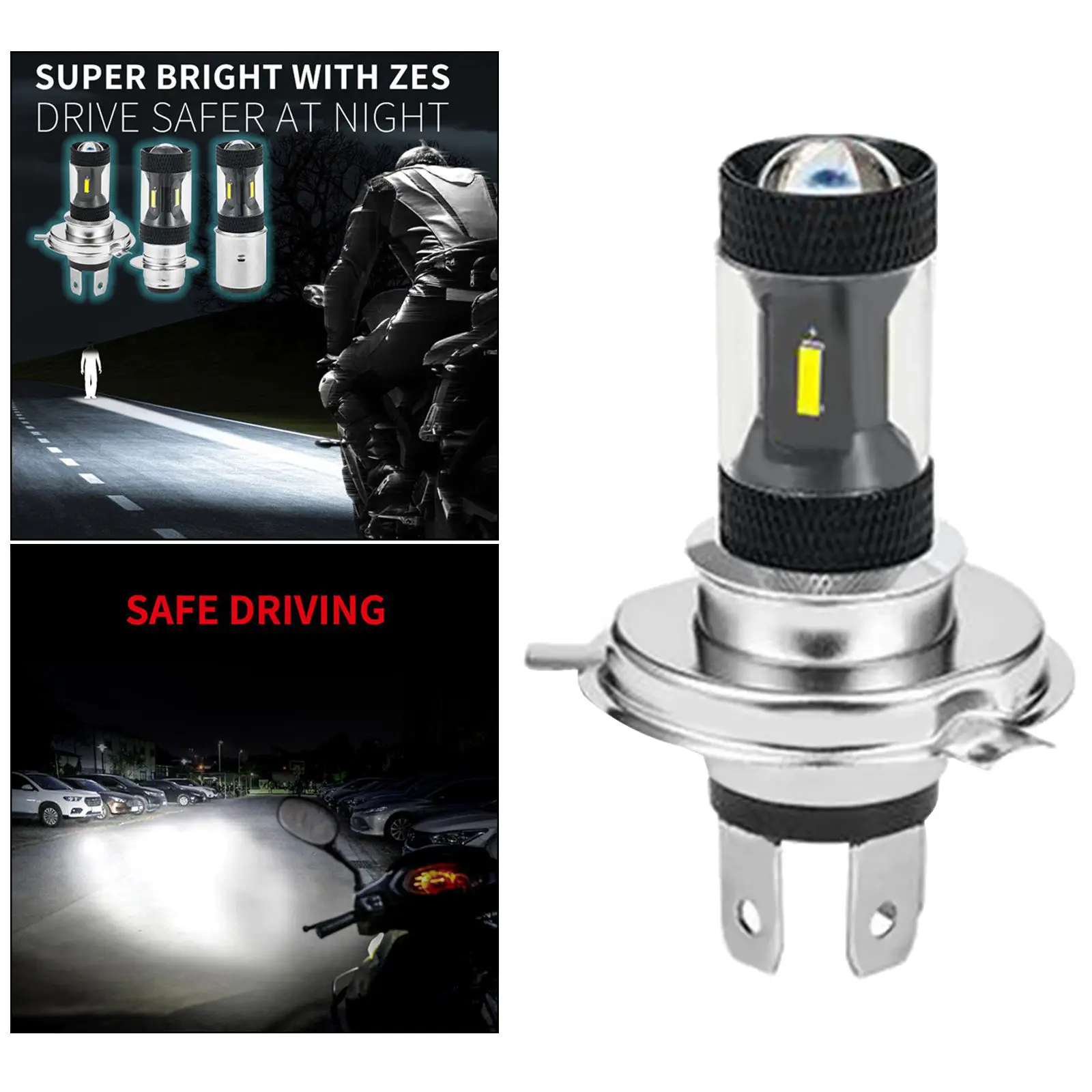 

H4/BA20D/P15D 12V Motorcycle Headlight Bulb High-Low Beam Super BrightHigh Power Front Lamp Headlight Headlamp