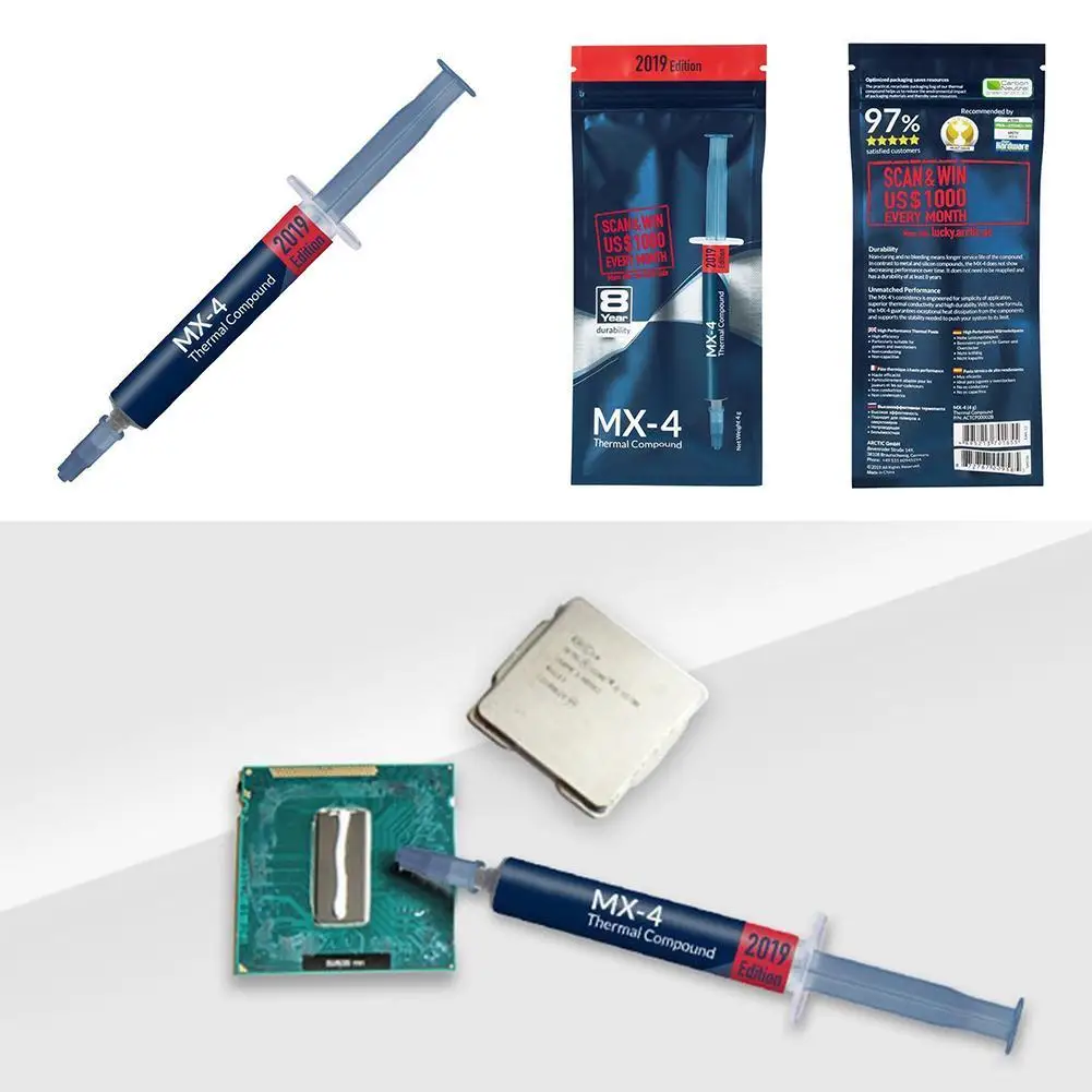 Thermal Paste MX-4 2g 4g MX4 Processor CPU Cooler Cooling Fan Grease VGA Compound Heatsink Plaster Silicone | Компьютеры и офис