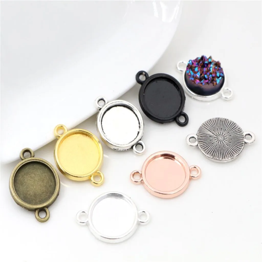 Классический двухсторонний подвесной кабошон с покрытием 7 цветов 8 мм 10 12