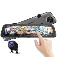uncom dvr dash cam smart rearview mirror 12 inch full screen front and rear dual record 2k rearview mirror driving recorder